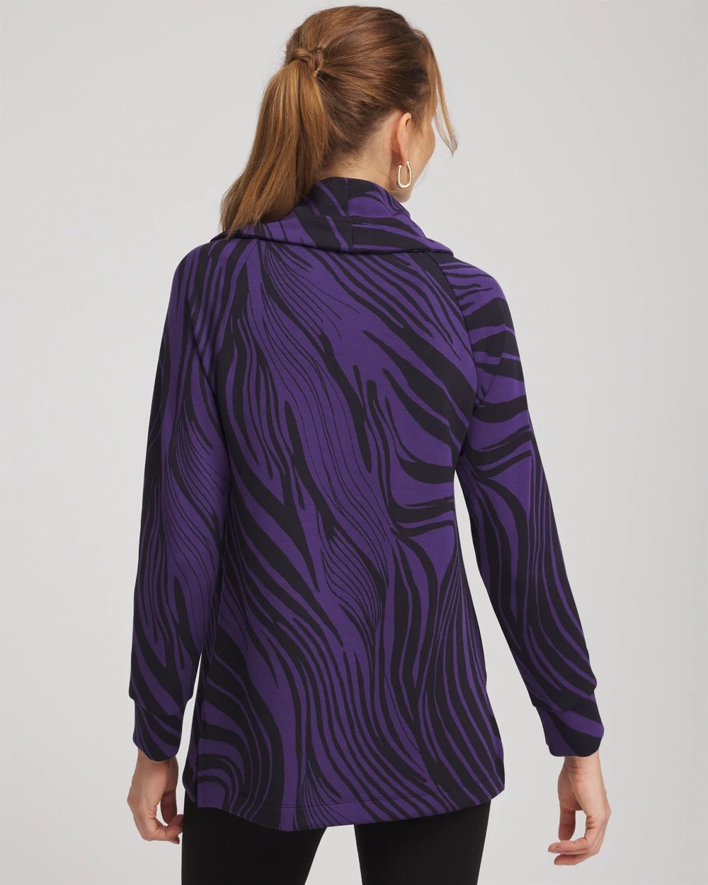 Chico's Zenergy® Soft Zebra Tunic PURPLE ELIXIR