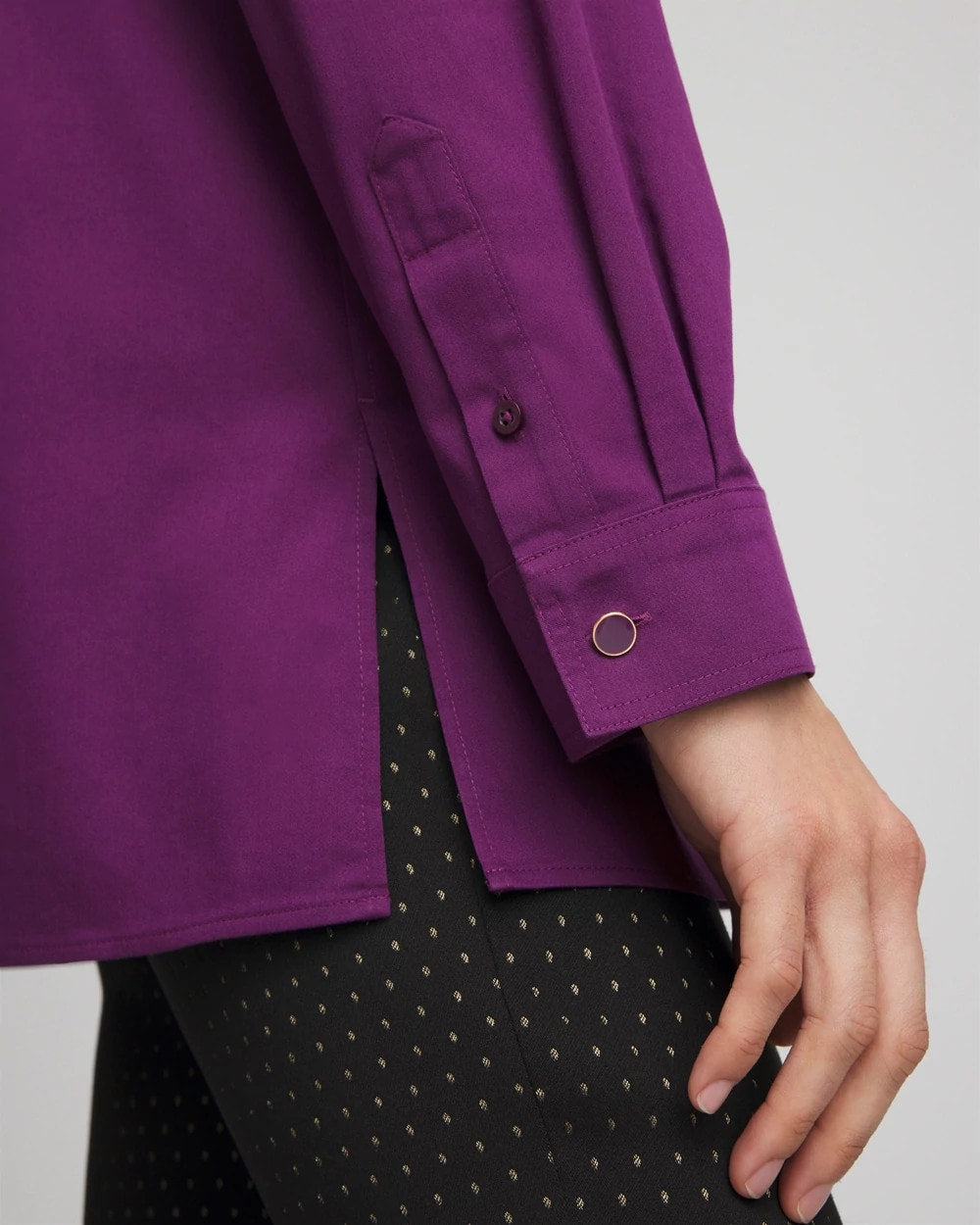 Chico's No Iron™ Novelty Button Tunic PURPLE ROYALE