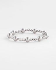 Chico's Silver-tone Medium Bead Stretch Bracelet SILVER