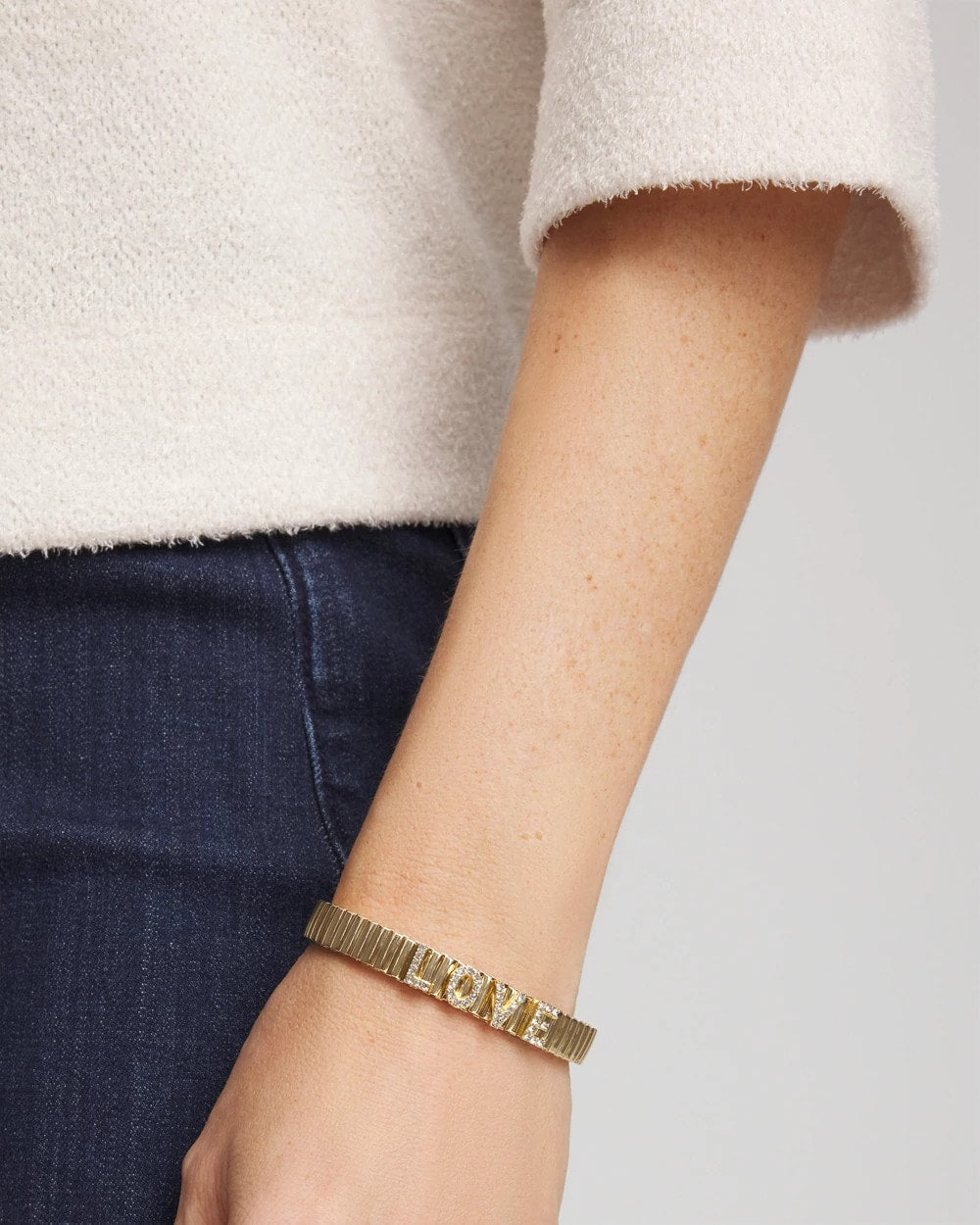 Chico's Love Watch Band Bracelet GOLD