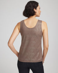 Chico's Foiled Microfiber Tank WALNUT