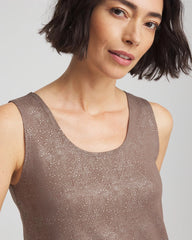 Chico's Foiled Microfiber Tank WALNUT