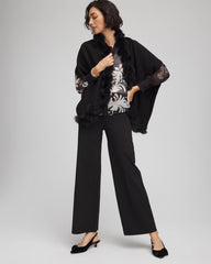 Chico's Faux Fur Cocoon BLACK