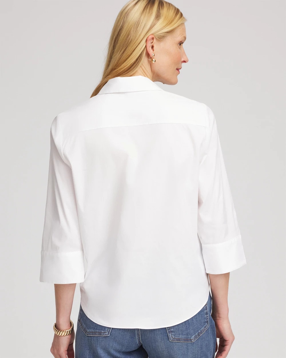 Chico's Poplin Tie-Front Top ALABASTER