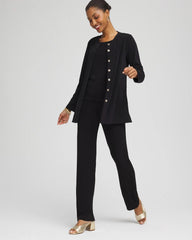 Chico's Travelers™ Collection Scoopneck Shirt Jacket TRAVELERS BLACK
