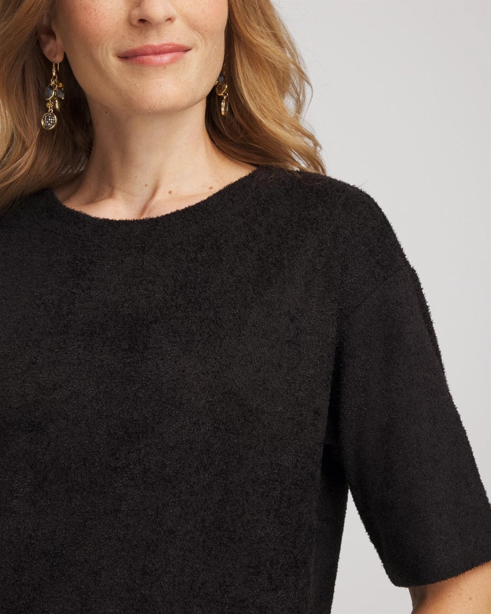 Chico's Cozy Crewneck Tee BLACK