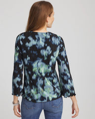 Chico's Bodre Flare Sleeve Top BLACK