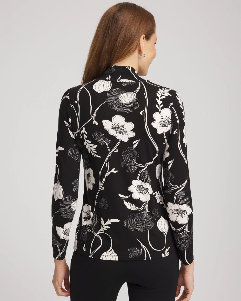 Chico's Touch of Cool™ Mockneck Layering Tee BLACK