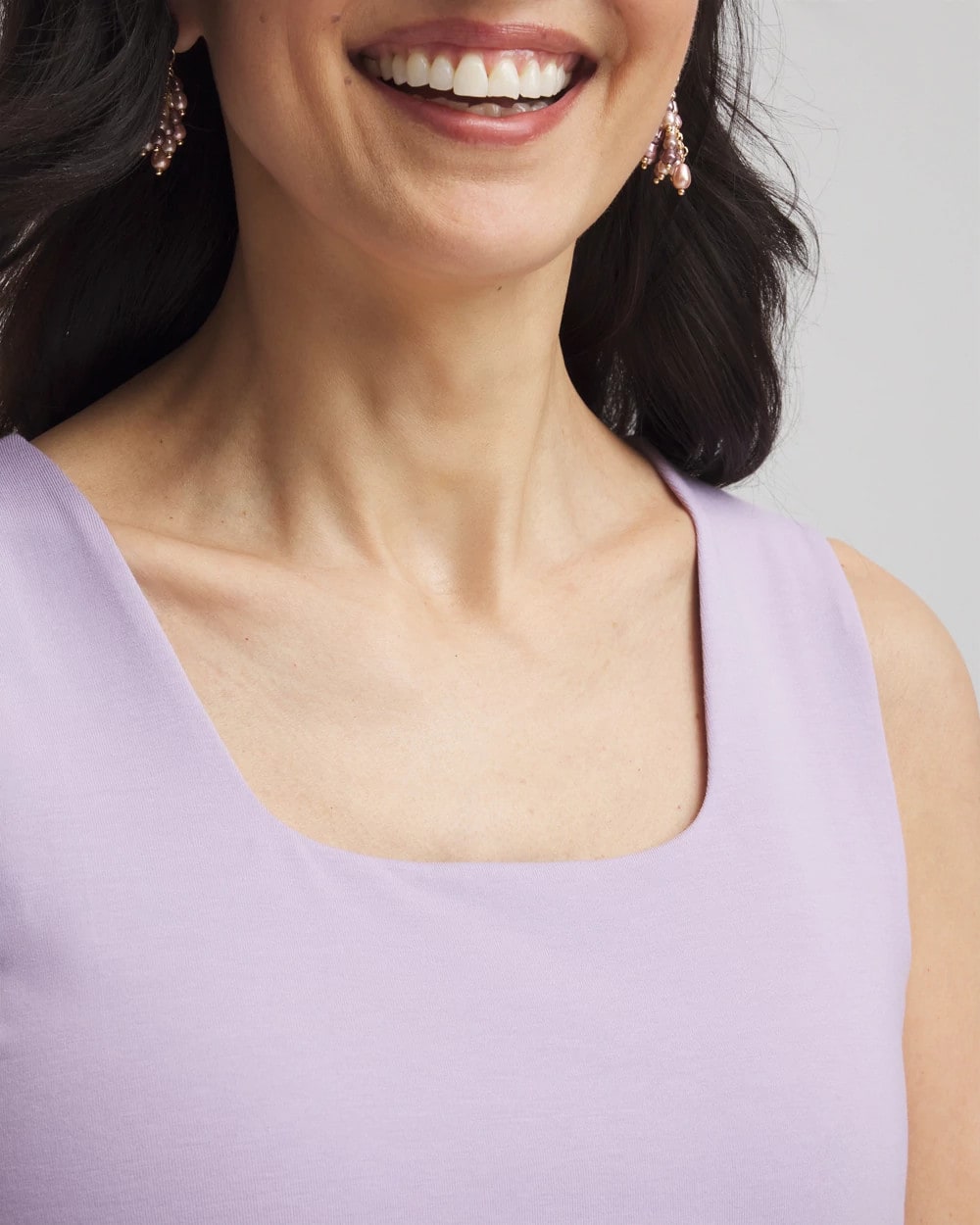 Chico's Contour Cotton™ Square Neck Tank GENTLE LAVENDER
