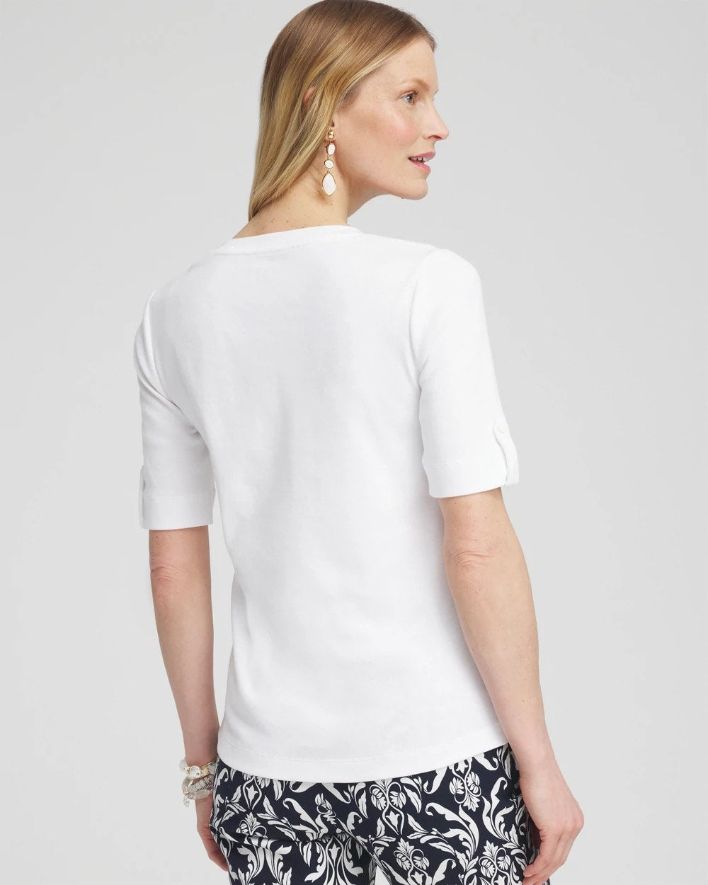 Chico's Everyday V-Neck Pima Tee ALABASTER