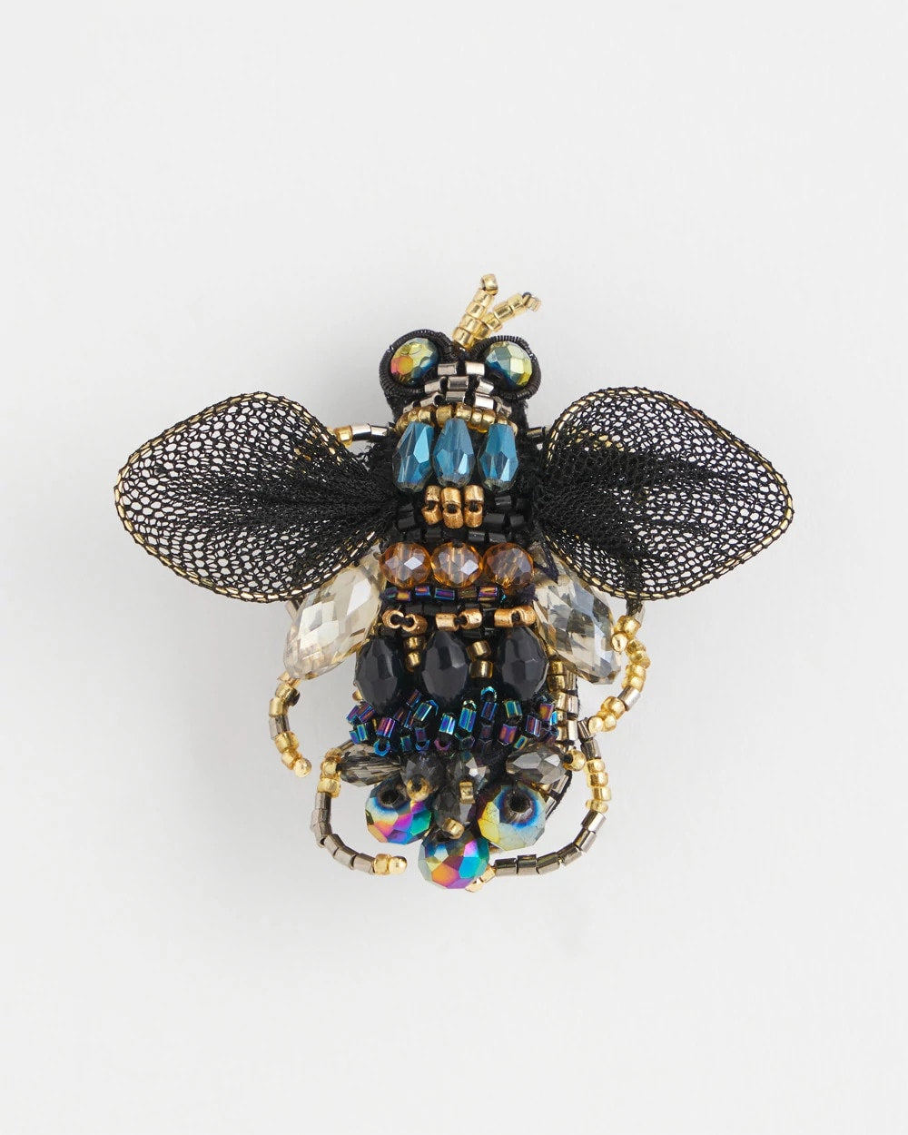Chico's Beaded Bee Brooch BLACK