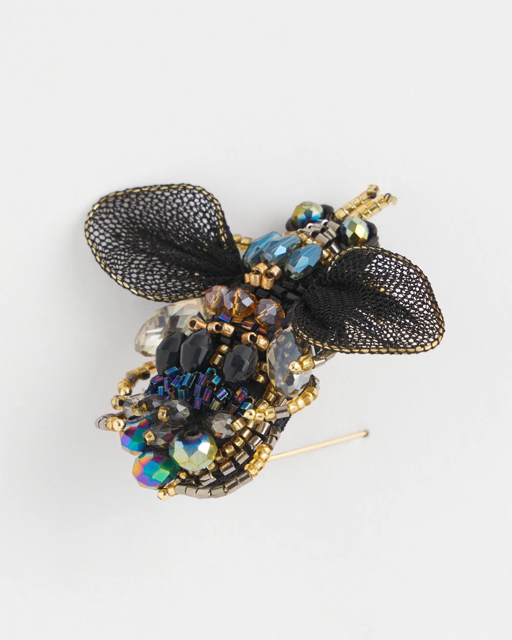 Chico's Beaded Bee Brooch BLACK