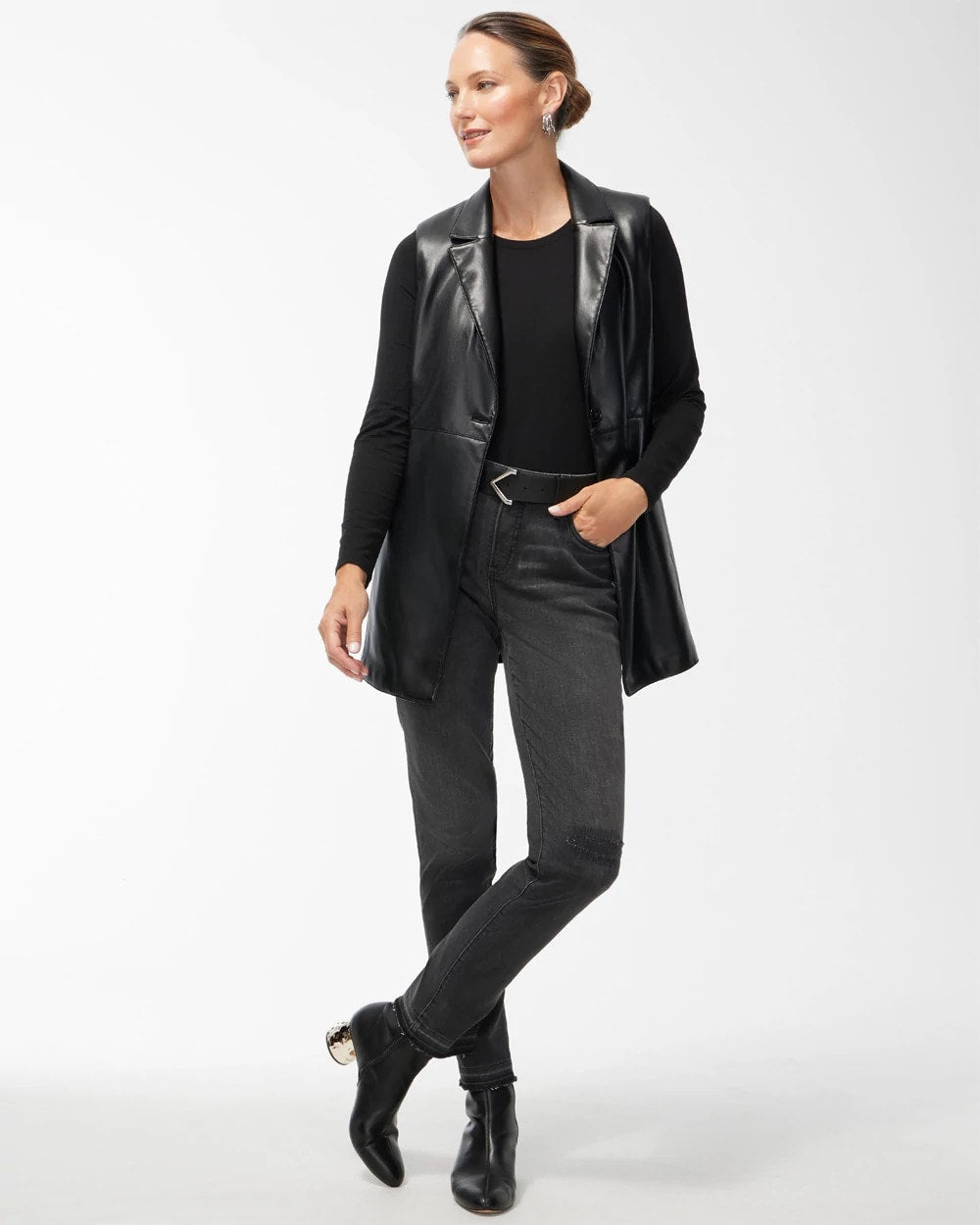 Chico's Pima Layering Tee BLACK