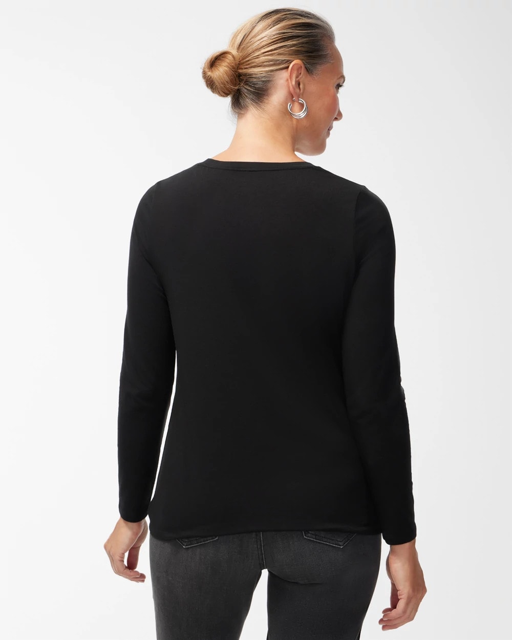 Chico's Pima Layering Tee BLACK