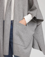 Chico's Long Knit Ruana MOON SHADE GRAY HEATHER
