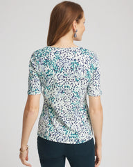 Chico's Pima Cotton Henley Tee INDIGO SKY
