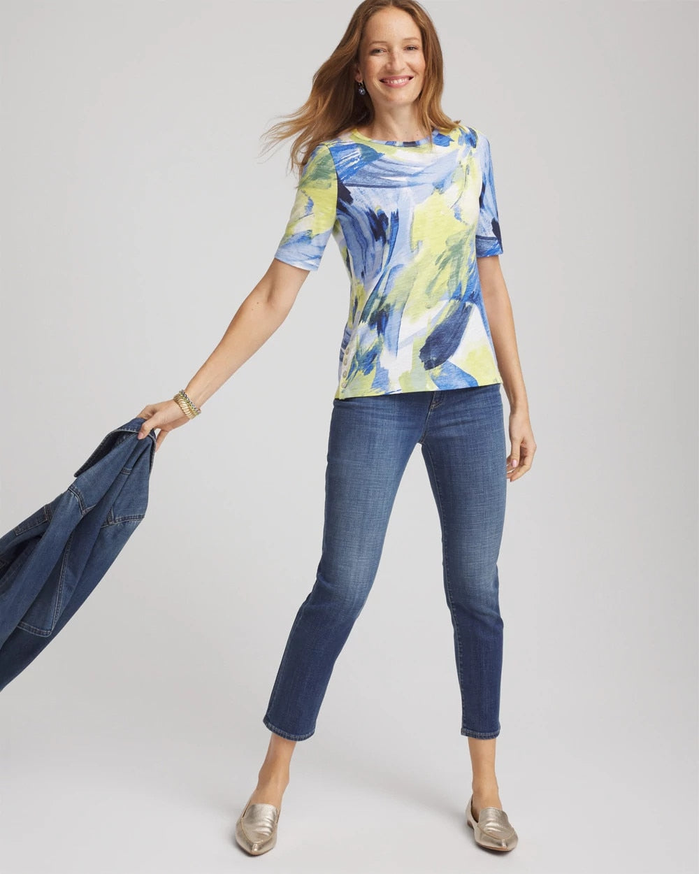 Chico's Slub Short Sleeve Tee ALABASTER