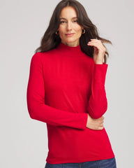 Chico's Touch of Cool™ Mockneck Layering Tee CARMINE RED