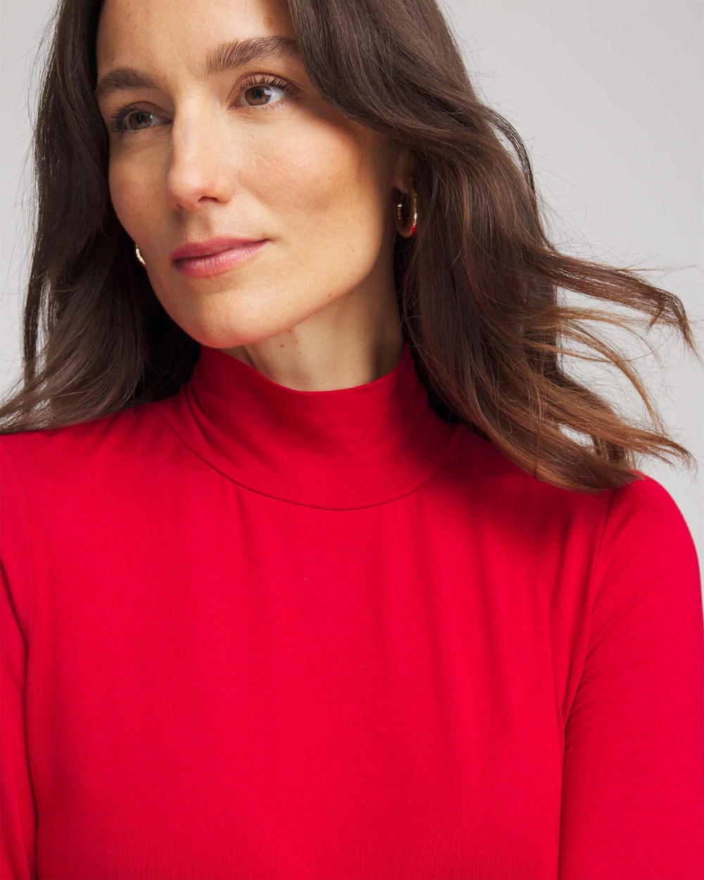Chico's Touch of Cool™ Mockneck Layering Tee CARMINE RED