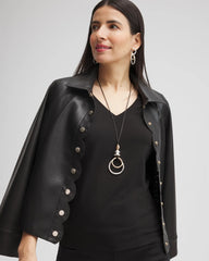 Chico's 3/4 Sleeve Perfect Tee BLACK