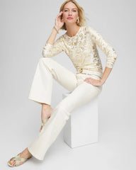 Chico's Touch of Cool™ Foiled Layering Tee ECRU