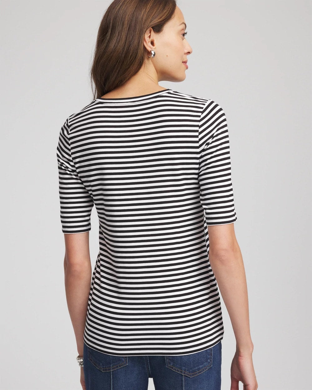Chico's Touch of Cool™ Elbow-Sleeve Tee BLACK