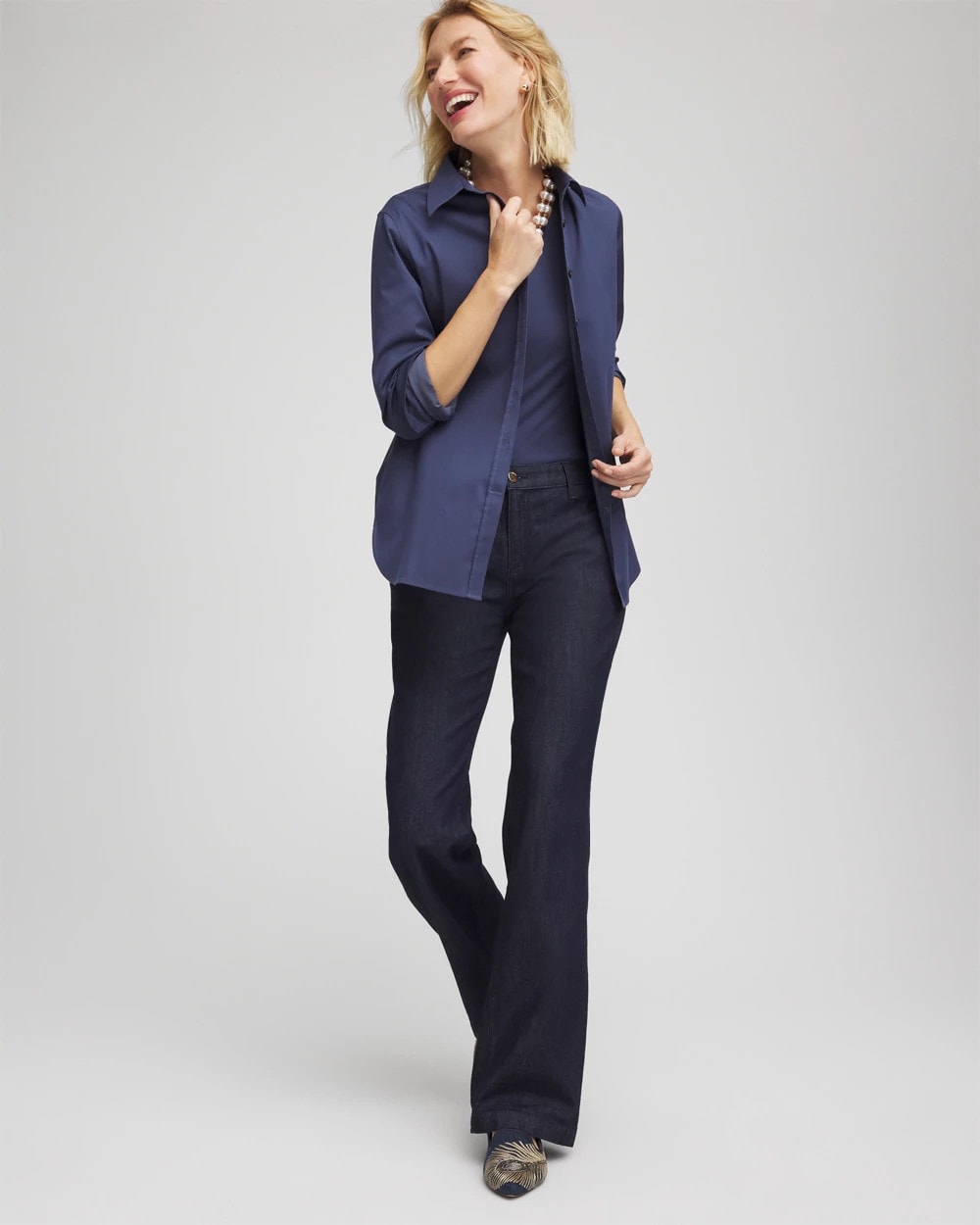 Chico's No Iron™ Stretch Shirt INDIGO SKY