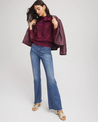 Chico's Tie-Neck Banded-Bottom Top DEEP CHIANTI