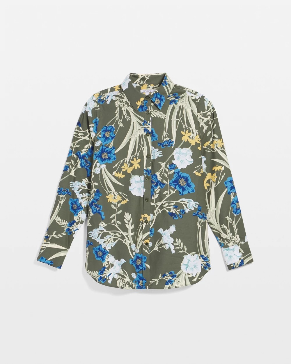 Chico's No Iron™ Printed Sateen Shirt NETTLE LEAF