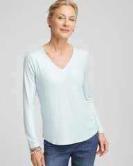 Chico's Foiled Touch of Cool™ Layering Tee BLUE MENTHE
