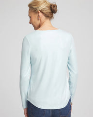 Chico's Foiled Touch of Cool™ Layering Tee BLUE MENTHE