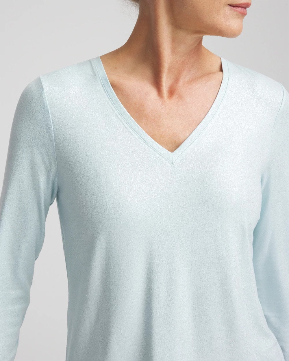Chico's Foiled Touch of Cool™ Layering Tee BLUE MENTHE