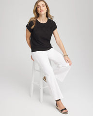 Chico's Crocheted Cotton-Blend Shirt BLACK