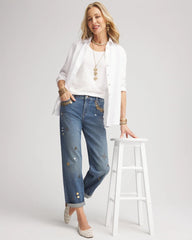 Chico's Slub Scoop Neck Tee ALABASTER