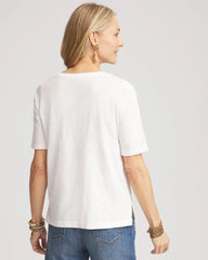 Chico's Slub Scoop Neck Tee ALABASTER