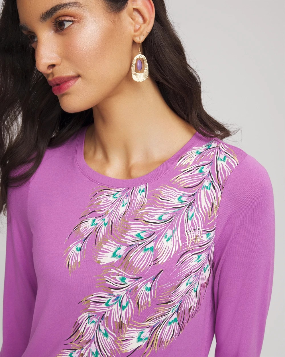 Chico's Foiled Touch of Cool™ Layering Tee GOOSEBERRY