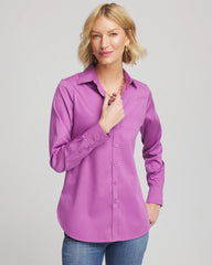 Chico's No Iron™ Stretch-Sateen Shirt GOOSEBERRY