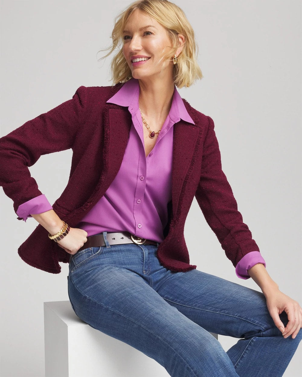 Chico's No Iron™ Stretch-Sateen Shirt GOOSEBERRY