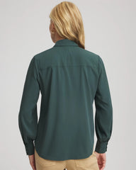 Chico's Classic-Fit Collared Shirt DARKEST SPRUCE