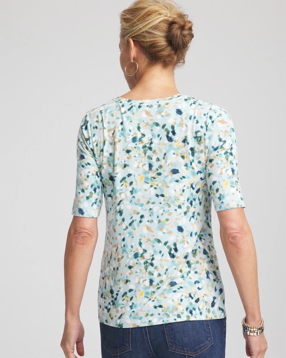 Chico's Touch of Cool™ Elbow-Sleeve Perfect Tee BLUE MENTHE