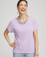 Chico's Cap Sleeve Textured Tee GENTLE LAVENDER