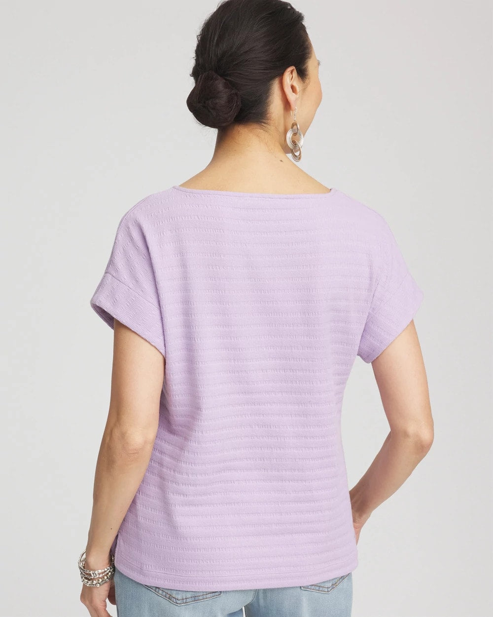 Chico's Cap Sleeve Textured Tee GENTLE LAVENDER