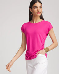 Chico's Cap Sleeve Dolman Tee CRUSHED BERRIES
