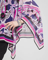 Chico's Travelers™ Paisley Chiffon Layered Top PURPLE CLOVER