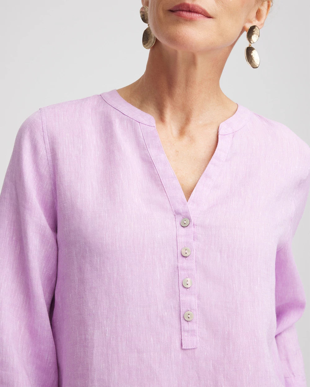 Chico's No Iron™ Linen Tunic LAVENDER SKIES