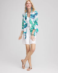 Chico's No Iron™ Palm Print Linen Shirt SEASPRAY