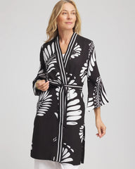 Chico's Tie-Front Long Kimono BLACK