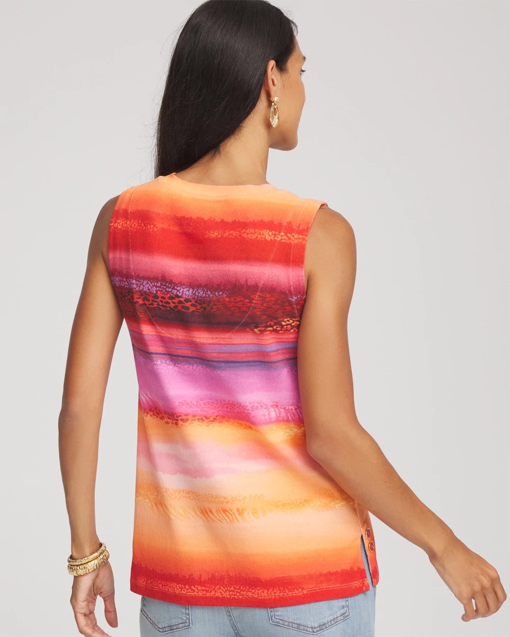 Chico's Rio Sunset Sleeveless Tank RED GLOW