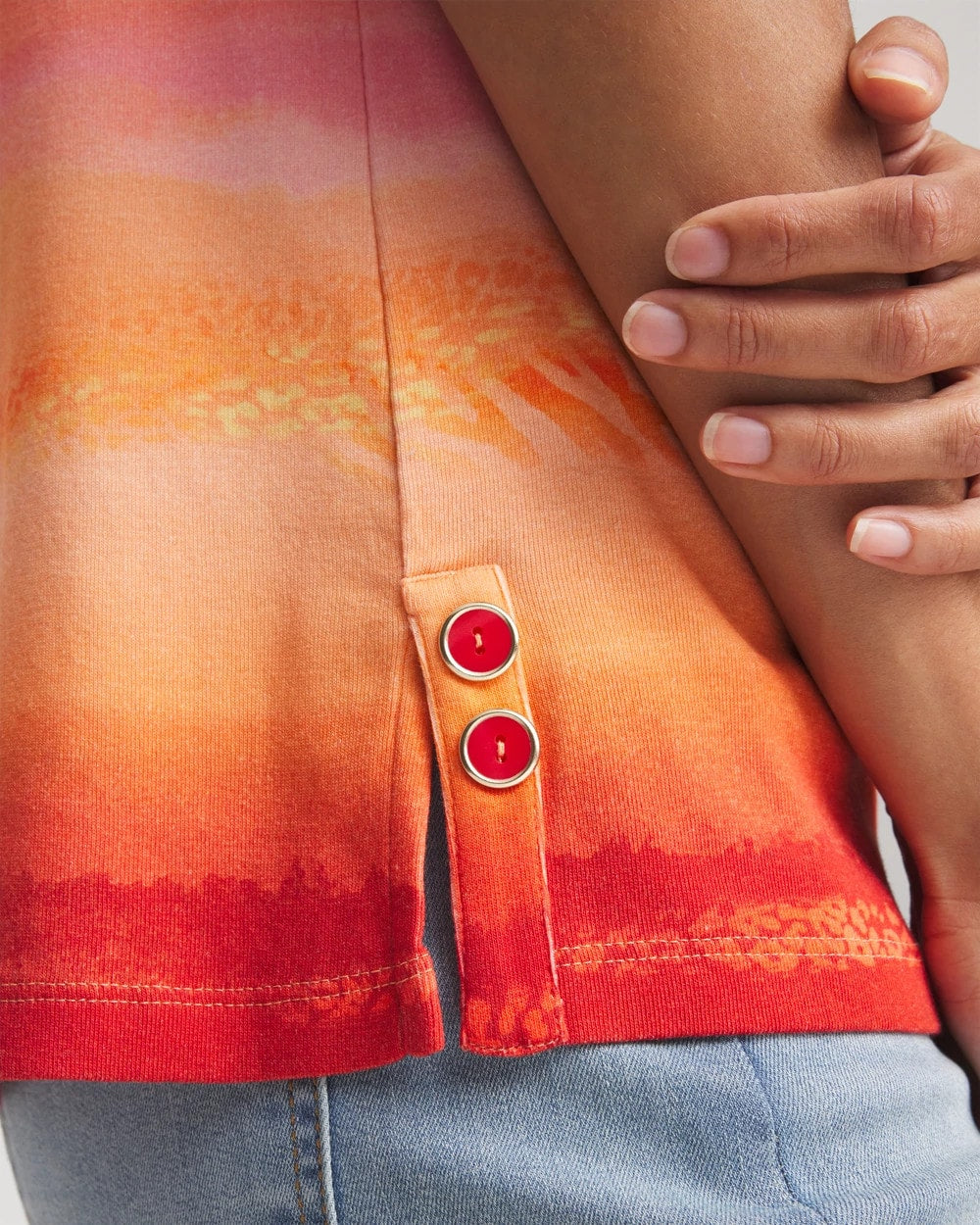 Chico's Rio Sunset Sleeveless Tank RED GLOW