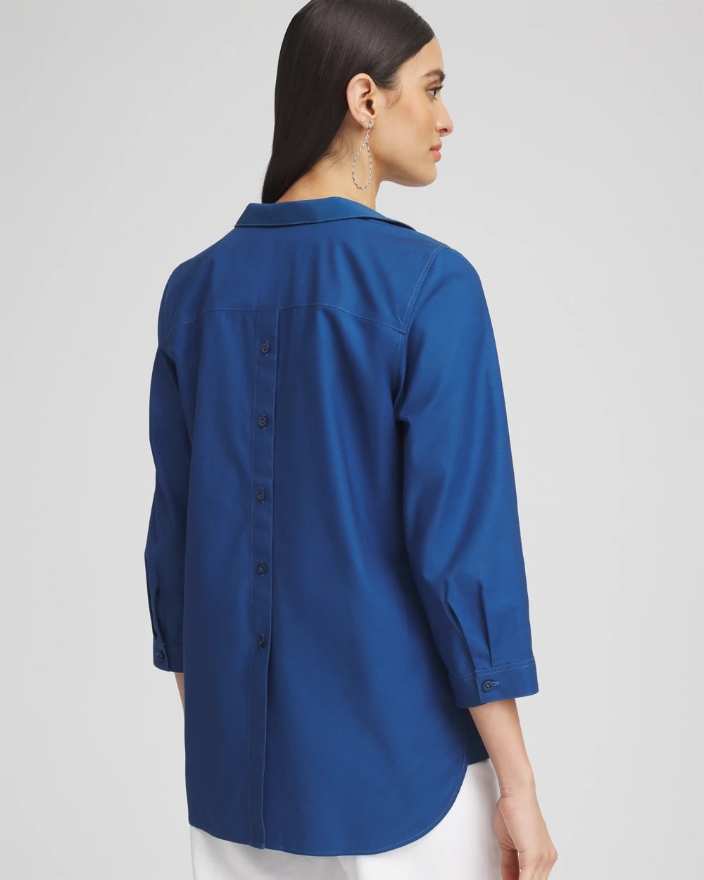 Chico's No Iron™ Paisley Buttonback Tunic SEAPORT